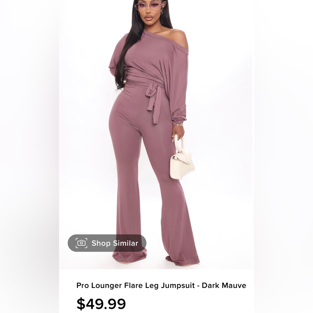 Pro Lounger Flare Jumpsuit in Mauve